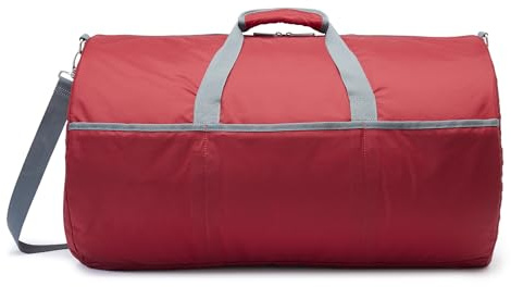 Amazon Essentials Grand Sac de Voyage Pliable en Nylon de 63,5cm pour Le Voyage, Rangement avec Poches Zippées, Capacité de 15,9kg, Rouge