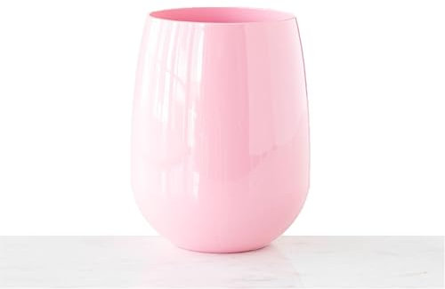 Hester & Cook Copa de vino sin tallo de 12 onzas – Copa de vino irrompible para bebidas frías y calientes fabricada en Estados Unidos – (rosa)