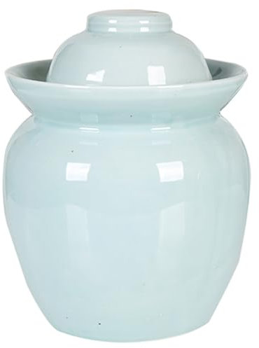 Ceramic Fermentation JarCapacity Sealed Pickle Jar, Chinese Fermentation t With Water Seal, Ceramic Jar With Lid Canning Jars for Pickles, mchi, uerkrau 4L