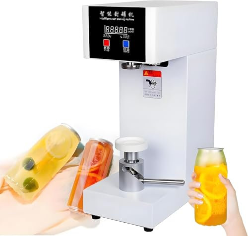 Automatic Can Sealer Machine, 2.17” Dia. & 5.5”-8.2” Height Can Seamer Machine for Plastic Aluminum Cans,Tin Cup Sealing Machine, Commercial Soda Can Sealer
