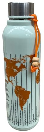 TENLITE Time Zone 700ml Insulated Bottle – Green Stainless Steel Travel Flask with Leakproof Cap – Double Wall Vacuum Bottle for Hot & Cold Drinks – BPA-Free, Ideal for Office Gym Outdoor