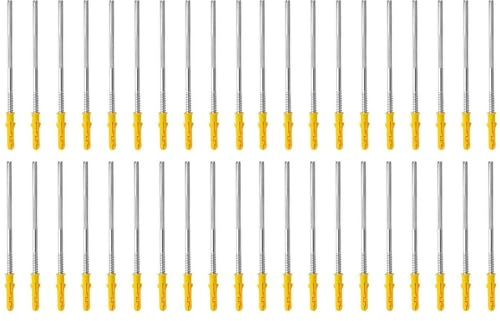 40 Piezas Escuadras para Estanterias, 6x130 mm Soporte Oculto para Baldas Pared Armario, Soportes de Estante Invisibles, Ideal para Instalación Vertical de Estantes