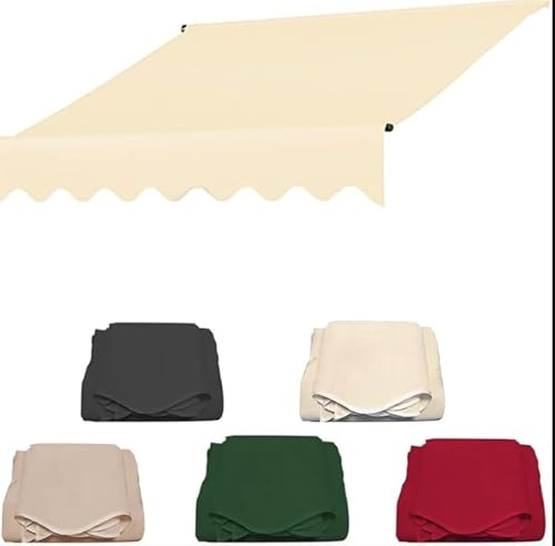 Ersatz Für Einziehbare Klemmmarkise, Markise Balkon Ersatz, Sonnenschutzdach Für Einziehbare Markisen for Terrasse, Balkon, Markisen Ersatzstoff-Beige||3m