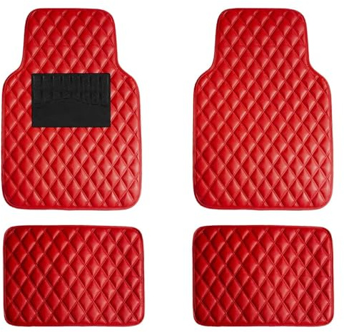 KBDDM Cuero Alfombrillas Coche para Audi S1(2door) 2014-2023, Alfombrillas Coche De Cuero Antideslizantes, Auto Todo Clima Alfombrillas Impermeable Antideslizantes, Accesorios,A Red