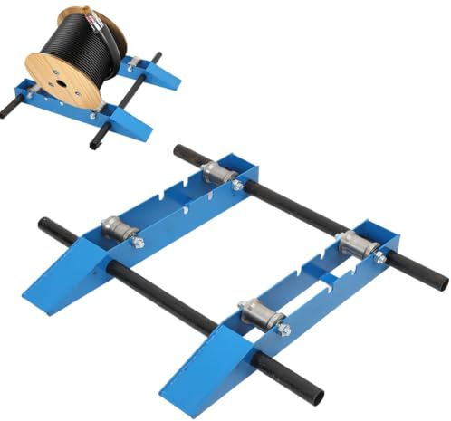 Cable Drum Roller Reel Dispenser Adjustable Cable Drum Stands Compatible with Cable Reels Diameter 30cm -120cm, Max Load 3307lbs/ 1500KG