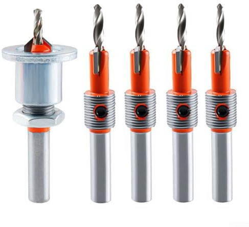 HSS Kegelsenker-Fräser-Set, 8-teilig mit 8-mm-Schaft, gehärteter Stahl, Fräser-Kernbohrer für präzise Holzbearbeitung, hitzebeständige Beschichtung für (8 mm)