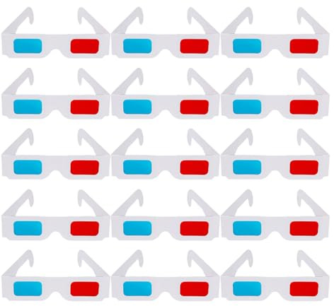 KOMBIUDA 150pcs Cardboard Glasses for Tv Movie Watching Science Stem Projects Comic Books Red Blue Lens Eyewear for Boys and Girls Parties