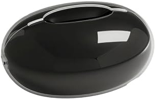 MAKOMAKI Ovale Taschentuchbox für den Schreibtisch, Heimbüro, Badezimmer, Organizer, Premium-Arbeitsplatz, Papierspender, Wohnzimmer-Dekoration, Taschentuchbox (schwarz)