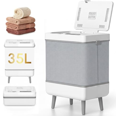 Scaldasalviette Elettrico Bagno Scaldasalviette Grande 35L con Timer e Display LED, Scalda Asciugamani Elettrico Pieghevole, Spegnimento Automatico, Modalità Riscaldamento e Asciugatura per Spa e Casa