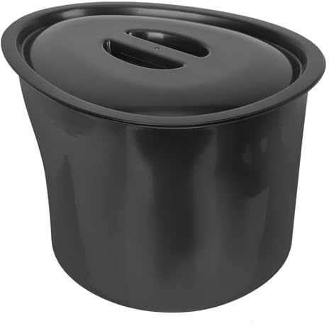 VALICLUD Pot de Chambre Portable 5 L en Plastique Noir avec Couvercle Urinoir Hygiénique pour Personnes Âgées Femmes Enceintes et Patients Seau de Commode Pratique pour Usage Domestique
