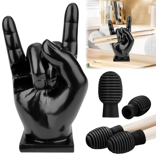 Drumstick Halter, Drumsticks Holder mit Silikon-Dämpfer, Schlagzeug Sticks, Rock Hand Schlagzeug Zubehör Geschenke für Schlagzeuger, Lustige Geschenke für Frauen Männer
