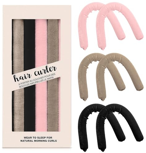 LumenPoles Heatless Curls, Lockenwickler Über Nacht, 6 Stück | Locken Ohne Hitze Lockenband, Volumen Heatless Curls, Mischfarben Overnight Curls Für Perfekte Haarwellen, Alle Haartypen