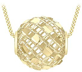 CARISSIMA Damen-Kette mit Anhänger 9ct Yellow Diamond Cut Mesh Ball Pendant Necklace 46cm/18 375 Gelbgold 46 cm - 1.46.2211
