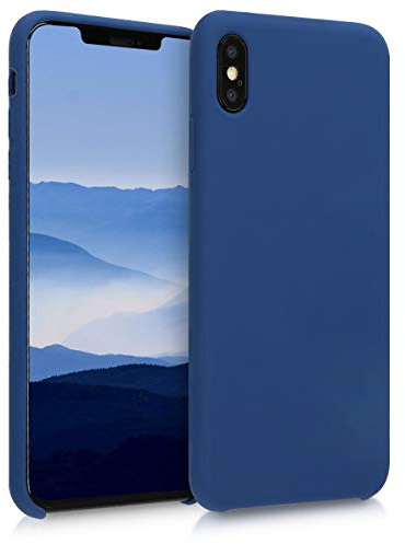 kwmobile Housse Compatible avec Apple iPhone XS Max Coque - Housse de téléphone Protection Souple en TPU Silicone - Bleu Marine
