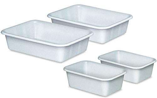 BRB Set mit 4 Kunststoffwannen, lebensmittelecht, 2x 12 Liter, 2x 25 Liter