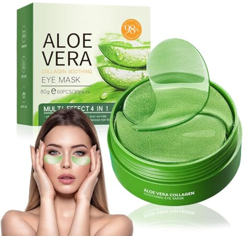 60Pcs Augenpads Mit Aloe Vera und Kollagen Gegen Augenringe, Mindern Falten und Schwellungen