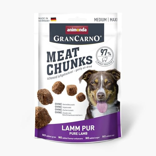 animonda GranCarno Meat Chunks Lamm Pur (60 g), purer Fleisch Premium Hundesnack für kleine Erwachsene Hunde, getreidefreie Hundeleckerlis für ausgewachsene Hunde