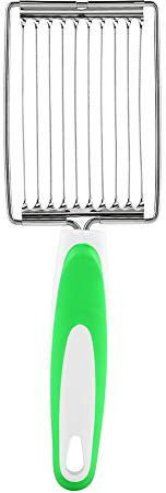 Stainless Steel Luncheon Meat Cutter Ham Fruit Tomato Cheese Soft Food Cutting Tool for Kitchen (Green)