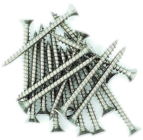 No.8 x 2 (4.5mm x 50mm) Pozi Countersunk Chipboard Screw - Stainless Steel (A2) (Pack of 20)