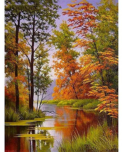 5000 Teile, Impossible Puzzle, Kleiner Fluss im Wald Geschicklichkeitsspiel für die ganze Familie, farbenfrohes Legespiel, Erwachsenenpuzzle ab 14 Jahren, als Ostergeschenk-61.61x41.53 Zoll (156.5 x