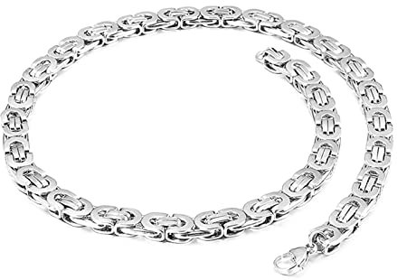 Beydodo Halskette Herren Edelstahl ohne Anhänger, Königskette 10MM Breite Silber Kette 50CM Freundschaftskette Hip Hop