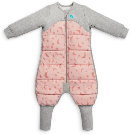 Love To Dream™ Schlafanzug mit Beinen, 3–4 Jahre – Altrosa | Langärmlige tragbare Decke | 2,5 Tog für Winter & Herbst (16–20 °C) | Baumwolle, maschinenwaschbar, Doppelreißverschluss