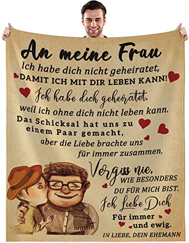 Bold And Brash Hochzeitstag Geschenke für Frauen, Kuscheldecke An Meine Frau, Geburtstagsgeschenk Hochzeitsgeschenk Geschenkideen, Flauschige Fleecedecke 150x200cm
