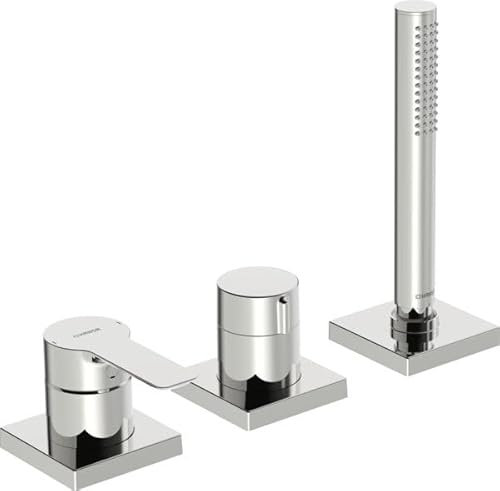 Hansa Fertigmontageset HANSALIGNA 3-Loch-Bidet-Einhebelmischer, Rosette eckig, chrom