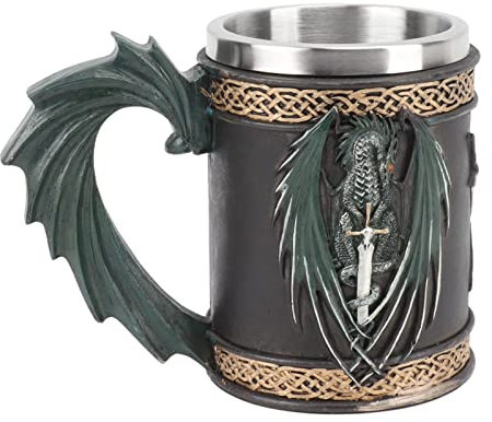 Innovative Dragon Pirate Retro Style Large Beer Mug, Stainless Steel Drinking Mug, Large Capacity Bronze Beer Cup, Coffee Cup Stein for Beer Coffee Drink