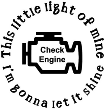 This Little Light of Mine I'm Gonna Let It Shine, Check Engine Decal- Die Cut Vinyl Decal for Cars, Trucks, Motorcycles, Vans, Laptops, ToolBoxes (Black, 5x5)