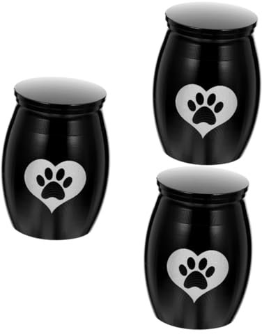 Toddmomy 3stücke Delicate Pet Urn Aus Edelstahl Kleine Hundeurne Für Asche Ihres Geliebten Haustiers Stilvolle Gedenkbox Mit Herz-pfotenabdruck Langlebig Und Tragbar Für Hunde Und Katzen