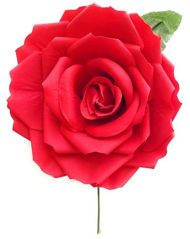 Fiore Fiamminga Grande Ornamento di Capelli Fiore Tipico Ballo Fenicottero, Fiere di Aprile e Romeries Fiori Fiamminghi per il Vestito Fenicottero, Fiore Fiamma Rosso Ø19cm