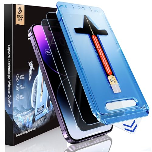 MAGIC JOHN 2 Stück für iPhone 14 Pro Max Sichtschutzfolie Bläschenfrei | 6,7 Zoll, 28-Grad-schutzwinkel-Einfaches, Auto-Dust-Eliminierung, 9H,Einfache Installation, Bläschenfrei