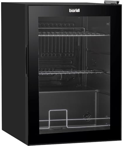 60L Under Counter Wine Beer Drinks Fridge Cooler - Black & Glass 74x 330ml Cans