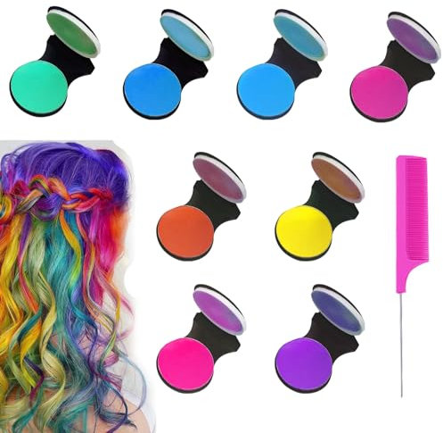 Landrain 8 Stück Temporäre Haarkreide für Mädchen, Auswaschbare Haarfarbe Kinder