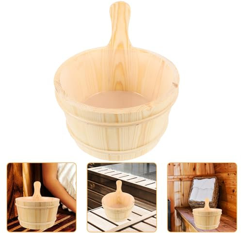 MERRYHAPY Sauna Eimer Handgefertigter Badeeimer Naturholz Für Sauna Spa Und Badezimmer Für Entspannende Aufgüsse Und Wellness-erlebnisse