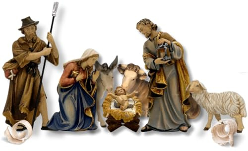 Akantus Krippenfiguren aus Holz: 7-teiliges Kostner Set (8 cm)