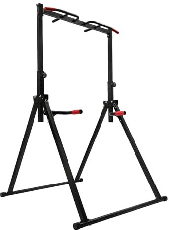 Power Tower Dip-Station 200KG Klimmzugstange Liegestützgriffe Höhenverstellbarer Horizontale Stange Freistehend Heim-fitnessstudio Reckstange Multifunktionales Krafttrainingsgerät