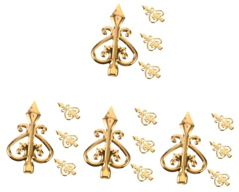Housoutil 16pcs Metal Fence Heads Ornamental Fence Topper Decorations for Garden