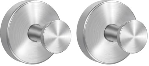 Drenky Crochet Ventouse RéUtilisable 2 Pièces Sans Percage Puissante Acier Inoxydable Pour Salle De Bain, Porte En Verre, Carreaux, Argent