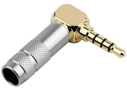 Connettore sottile da 3,5 mm a 4 poli, connettore angolare da 3,5 mm a femmina, ideale per accessori maschi e femmine