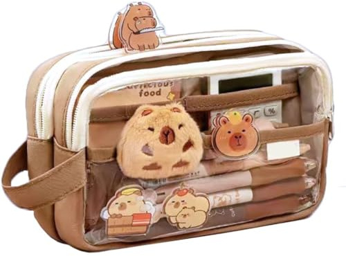 ZGCXRTO Astuccio Scolastico Capybara, Astuccio Capybara Marrone, Astuccio per Penne, Astuccio Carino, Astucci Matite di Grande Capacità, per Ufficio Scuola Studenti Ragazze Ragazzi