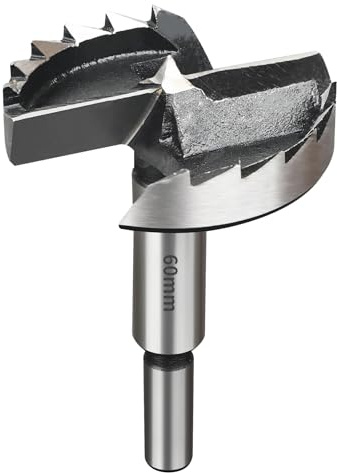 SUQIN Professional ForstnerBohrer Ø60MM ，Flachflügelbohrer Astlochbohrer ScharnierlochbohrerTopfbohrer Forstner Cutter mit Rundschaft Zum Bohren In Holz