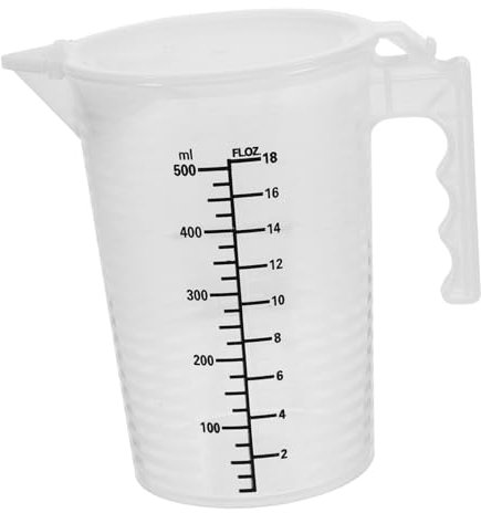 MUCKLILY Misurino Per Liquidi e Farina 500ml in Plastica Pp Coperchio, Tazza Graduata Da Cucina Manico Antiscottatura, Per Panetteria e Preparazione Dessert in Casa
