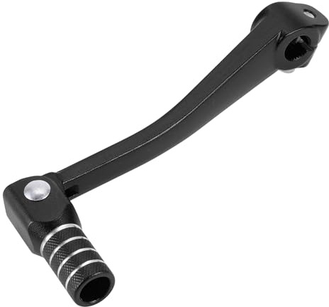 INFINAUTO Palanca De Cambio Plegable Para Moto Para Bosuer 125 Pedal De Aleación De Aluminio Brazo De Cambio Cabeza Negra Con Anillo En Tono Plateado