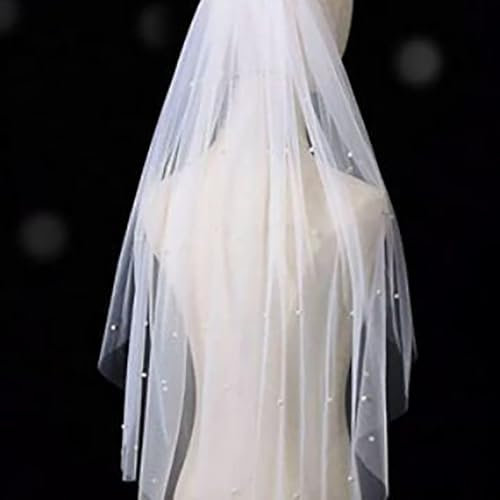 Wambere Tüll Braut Schleier,Brautschleier,Schleier Braut,Braut-Schleier Einlagiger Hochzeits-Schleier,Verschiedene Größen,für Hochzeits Haarschmuck Brautkleid Schleier Zubehör,Off-White,1x1.5cm