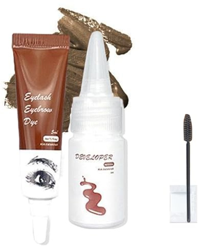 Marrone Chiaro Kit Tinta Sopracciglia,Kit Express Ciglia e Sopracciglia,Tinta per Sopracciglia e Сiglia,Colorazione Ciglia e Sopracciglia,Eyelash and Eyebrow Tint Kit