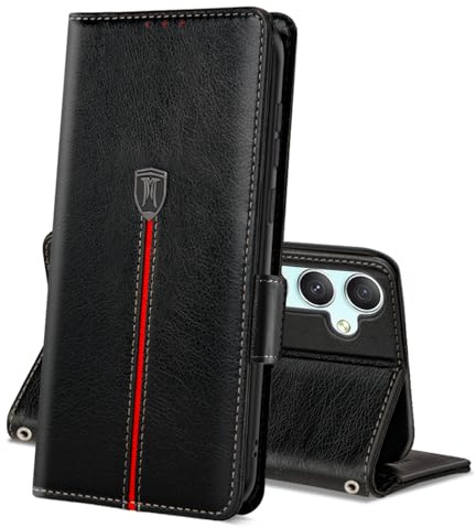 MAMA MÖN för Samsung Galaxy A55 5G fodral, läder magnetiska kortplatser plånbok telefonfodral, flip silikon TPU stötfångare skyddande fodral med kickstand, stöttåligt bokfodral för Galaxy A55 5G mörk