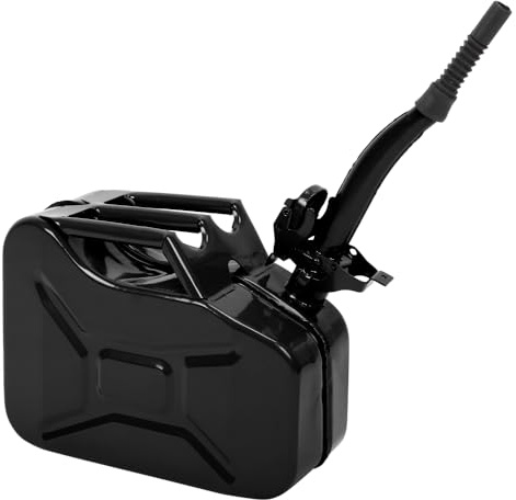 LEADZM Benzinkanister Kanister 10L Metall mit Ausgießer (Schwarz) | Kraftstoffkanister Kraftstoff, Geruchsdicht,UN-Standard Ausgießer flexibel,für Benzin, Diesel & Bio-Ethanol