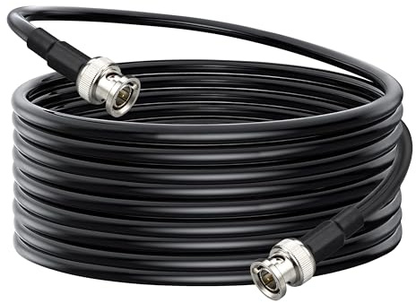 BOOBRIE Cavo BNC SDI 15 Metri Cavo Coassiale RG6 75 Ohm Basso Attenuazione Connettori BNC Plug&Play per Sistemi CCTV Videocamere Sicurezza DVR 3G-SDI Impianti Videosorveglianza